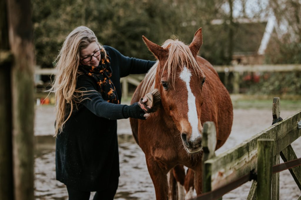 Fotograaf Friesland. Bedrijfsfotografie voor HSP Magazine over paardencoaching bij Nelleke van Parzival-paardencoaching.
